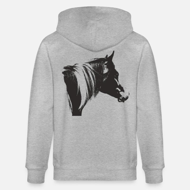 Lewitzer Schecke, Cheval Schecke, Équitation Pinto - Veste à capuche bio CULTIVATOR Stanley/Stella Unisexe - gris chiné
