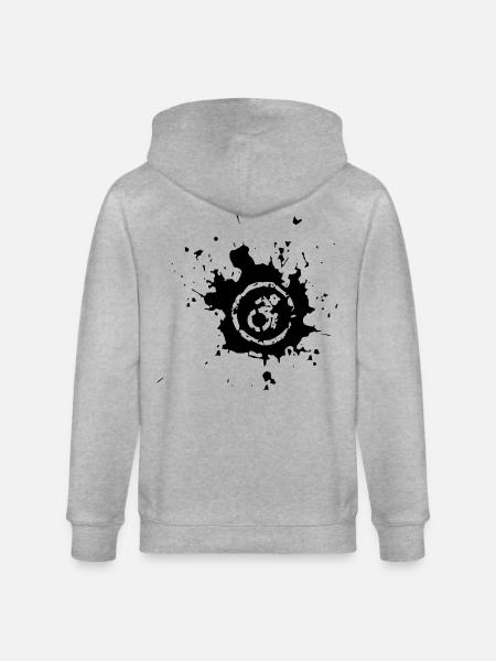 Rollstuhl-Spritzer, Farbspritzer Rollstuhl-Design* - Stanley/Stella Unisex Bio-Kapuzenjacke CULTIVATOR - Grau meliert
