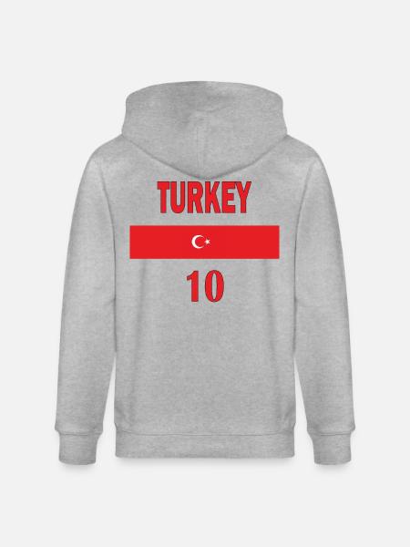 Tyrkiet fodboldhold nummer ti - Stanley/Stella økologisk unisex-hættejakke CULTIVATOR  - grå meleret