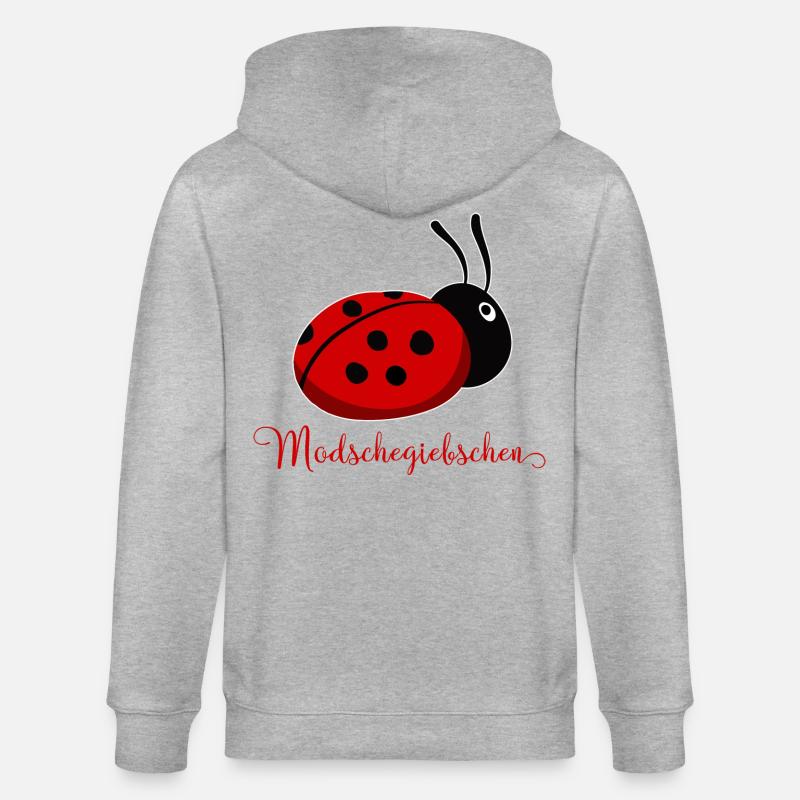 Modschegiebchen Ladybug Saxon Gift Idea - Stanley/Stella CULTIVATOR  Unisex Organic Hooded Jacket - heather grey