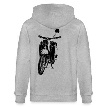 Schwalbe Moped - Stanley/Stella Unisex Bio-Kapuzenjacke CULTIVATOR  - Grau meliert - Hinten - Luana (180cm)