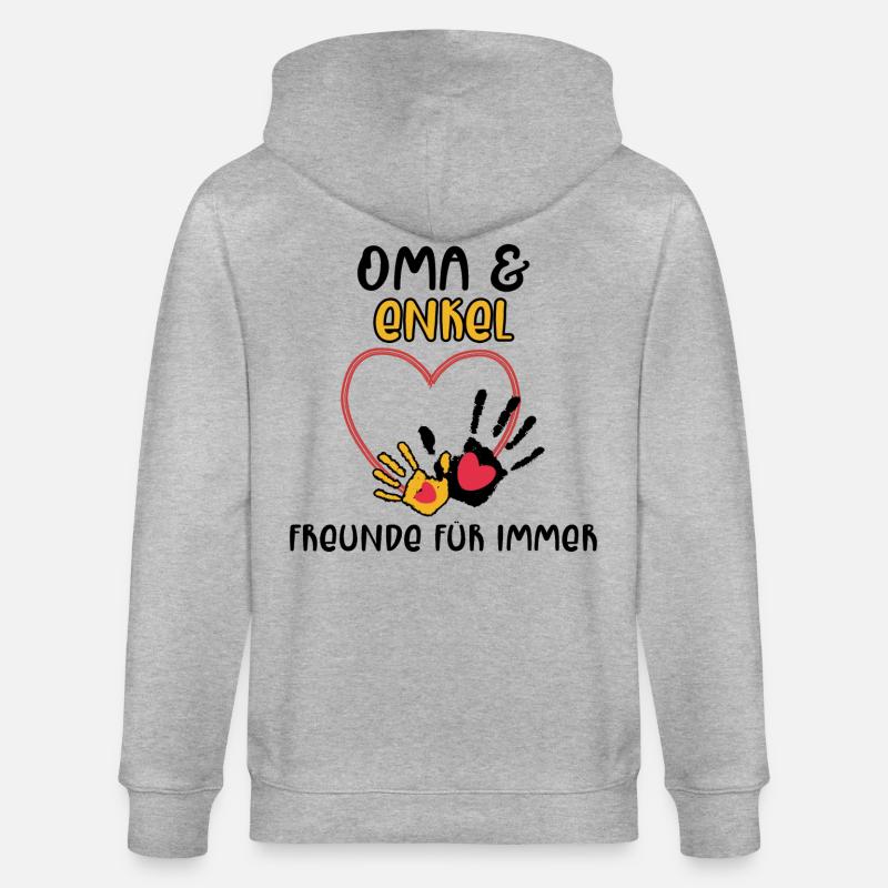 Großmutter Enkel Statement Oma - Stanley/Stella Unisex Bio-Kapuzenjacke CULTIVATOR  - Grau meliert