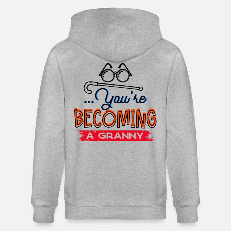 Brille Sehschwäche Großmutter Statement Oma - Stanley/Stella Unisex Bio-Kapuzenjacke CULTIVATOR  - Grau meliert