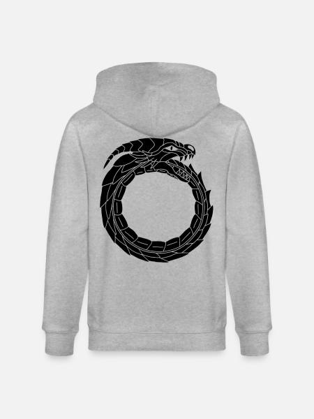 Devouring Black Dragon - Stanley/Stella CULTIVATOR Unisex Organic Hooded Jacket - heather grey