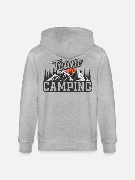 Team Camping - Stanley/Stella CULTIVATOR  Unisex Organic Hooded Jacket - heather grey
