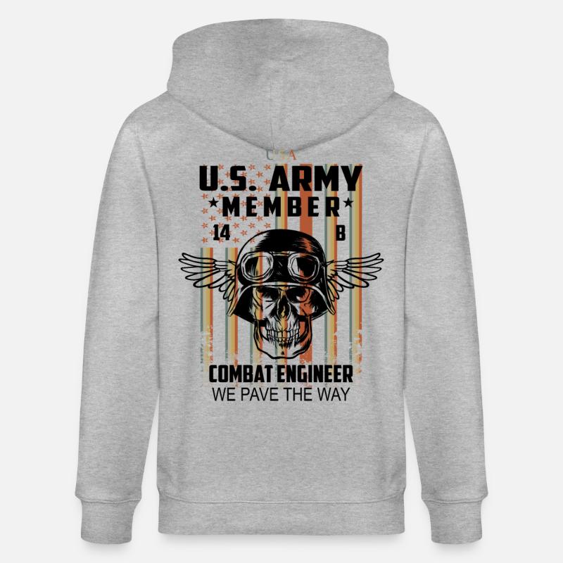 US Army Kampf Techniker - Stanley/Stella Unisex Bio-Kapuzenjacke CULTIVATOR  - Grau meliert