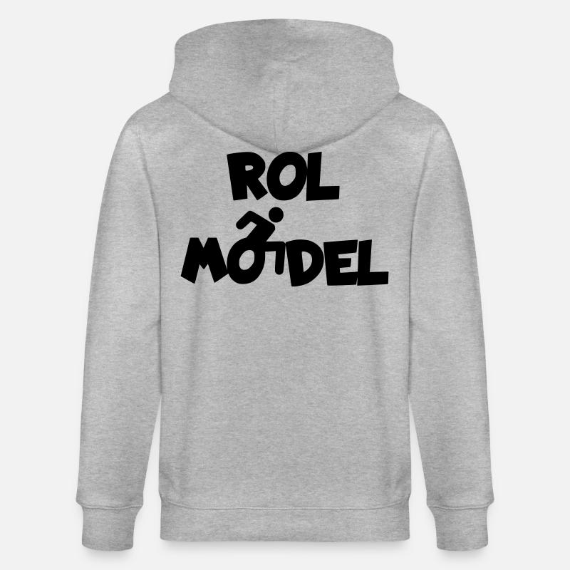 Jeder Rollstuhlfahrer ist ein Vorbild # - Stanley/Stella Unisex Bio-Kapuzenjacke CULTIVATOR  - Grau meliert