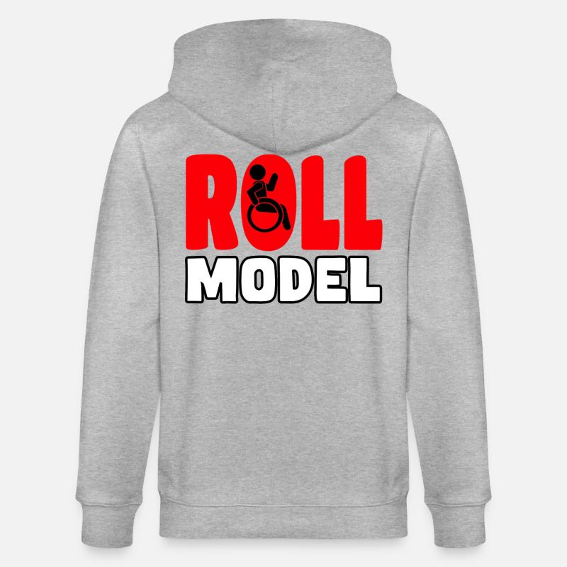 Jeder Rollstuhlfahrer ist ein Rollenmodell* - Stanley/Stella Unisex Bio-Kapuzenjacke CULTIVATOR - Grau meliert