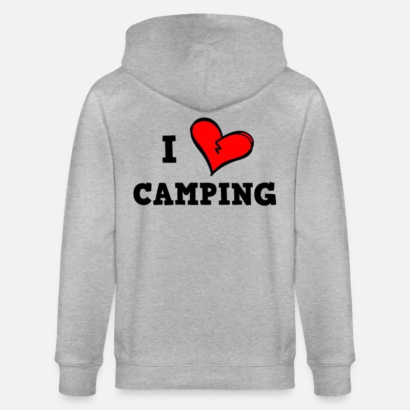 J’adore le camping - Veste à capuche bio CULTIVATOR Stanley/Stella Unisexe - gris chiné
