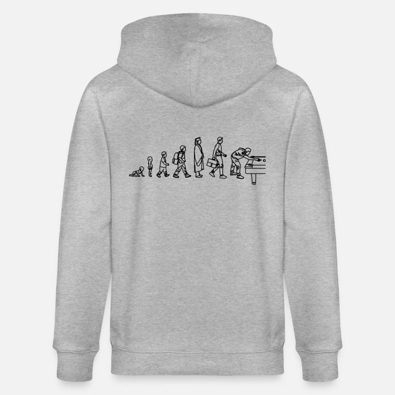 Évolution du billard - Veste à capuche bio CULTIVATOR Stanley/Stella Unisexe - gris chiné