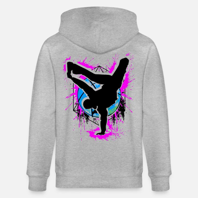 Breakdance - Breakdancer - Breakdancing - BBoy - Veste à capuche bio CULTIVATOR Stanley/Stella Unisexe - gris chiné
