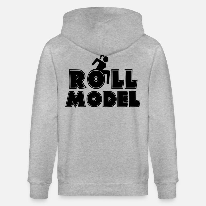Jeder Rollstuhlfahrer ist ein Vorbild * - Stanley/Stella Unisex Bio-Kapuzenjacke CULTIVATOR  - Grau meliert