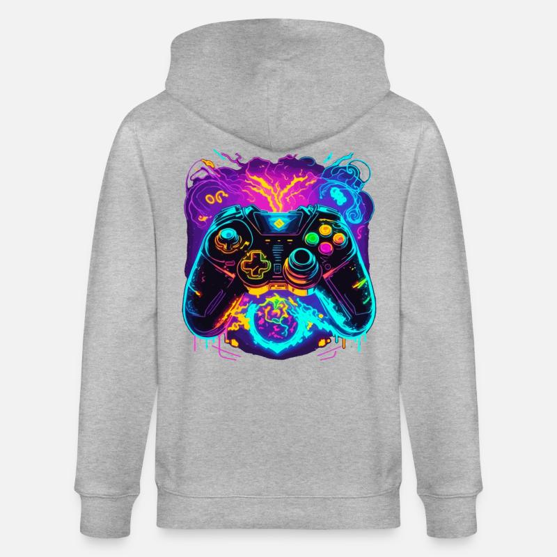 Power Graffiti Gaming Controller - Veste à capuche bio CULTIVATOR Stanley/Stella Unisexe - gris chiné