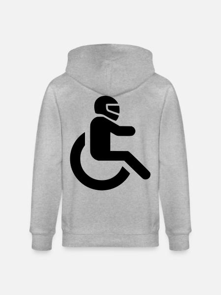Rollstuhlfahrer mit Helm für WCMX-Rolle* - Stanley/Stella Unisex Bio-Kapuzenjacke CULTIVATOR - Grau meliert