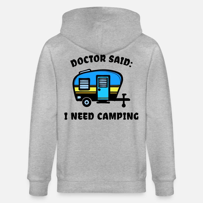 Camper Camping Wohnmobil Statement Wanderer - Stanley/Stella Unisex Bio-Kapuzenjacke CULTIVATOR  - Grau meliert