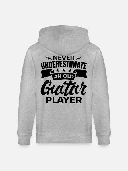 Old Guitarist - Stanley/Stella CULTIVATOR Unisex Organic Hooded Jacket - heather grey