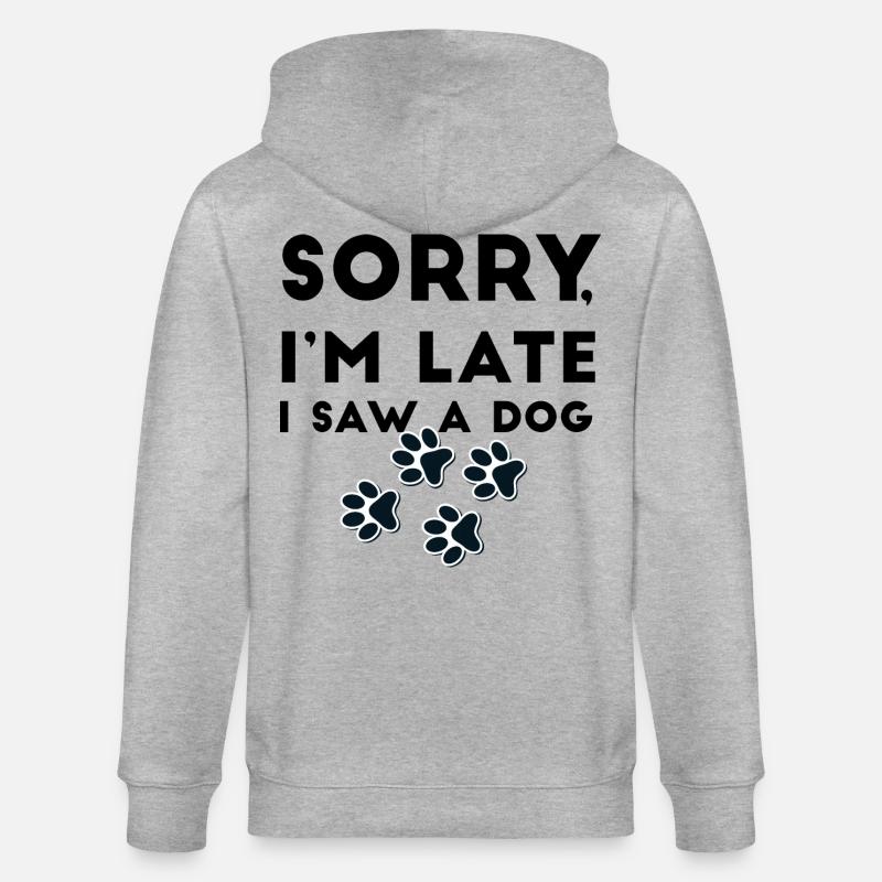 Pawprint Quartet Outline - Stanley/Stella CULTIVATOR  Unisex Organic Hooded Jacket - heather grey