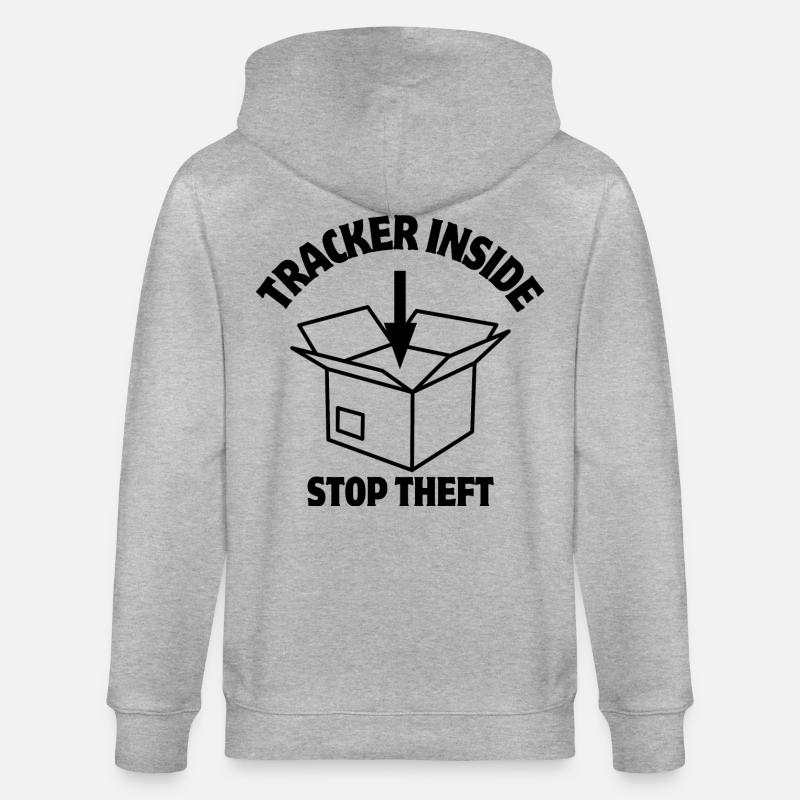 Security, Parcel Lock, Inside Tracker - Stanley/Stella CULTIVATOR  Unisex Organic Hooded Jacket - heather grey