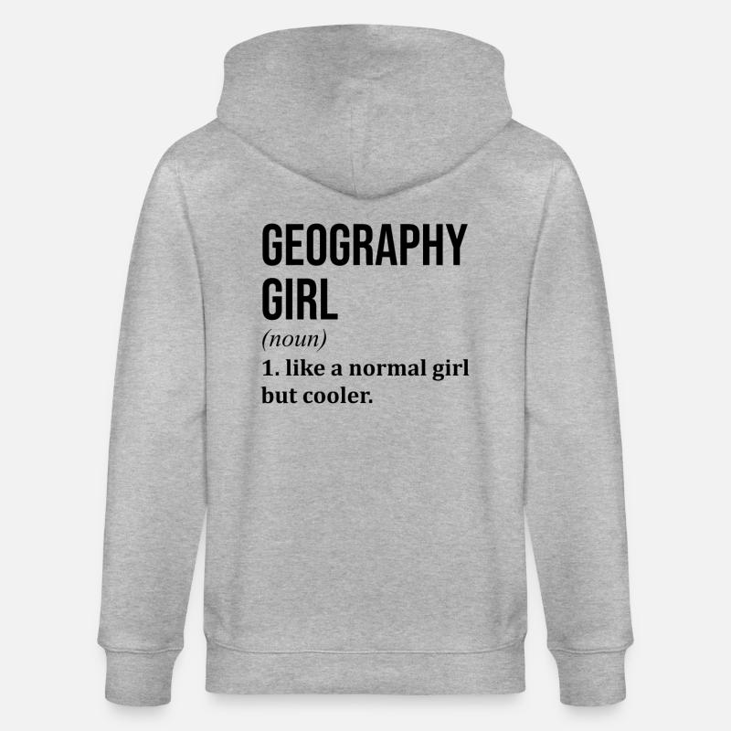 Geography - Stanley/Stella CULTIVATOR  Unisex Organic Hooded Jacket - heather grey