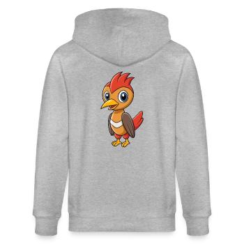 Pic Mignon Mascotte Personnage De Dessin Animé Kawaii - Veste à capuche bio CULTIVATOR Stanley/Stella Unisexe - gris chiné - Dos - Luana (180cm)