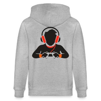 Game Lover Drawing - Stanley/Stella CULTIVATOR  Unisex Organic Hooded Jacket - heather grey - Back - Luana (180cm)
