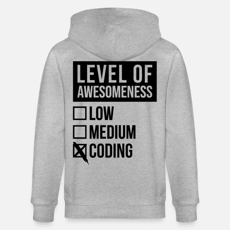 codage - Veste à capuche bio CULTIVATOR Stanley/Stella Unisexe - gris chiné