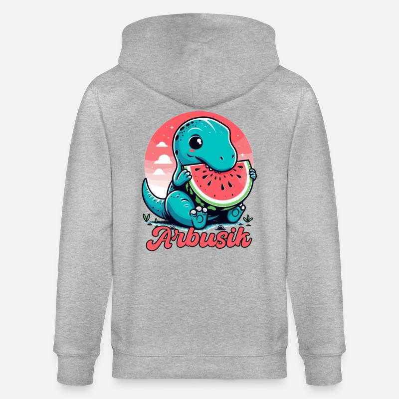 Mignon T-Rex Pastèque Arbusik Cadeau - Veste à capuche bio CULTIVATOR Stanley/Stella Unisexe - gris chiné