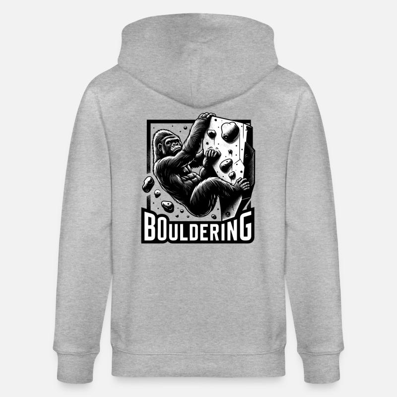 Bouldering Gorilla Silverback Cadeau - Veste à capuche bio CULTIVATOR Stanley/Stella Unisexe - gris chiné