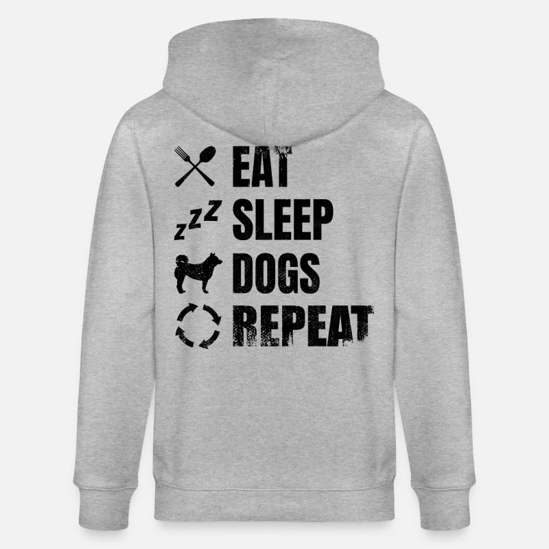 Mangez dormir chiens répéter - Veste à capuche bio CULTIVATOR Stanley/Stella Unisexe - gris chiné