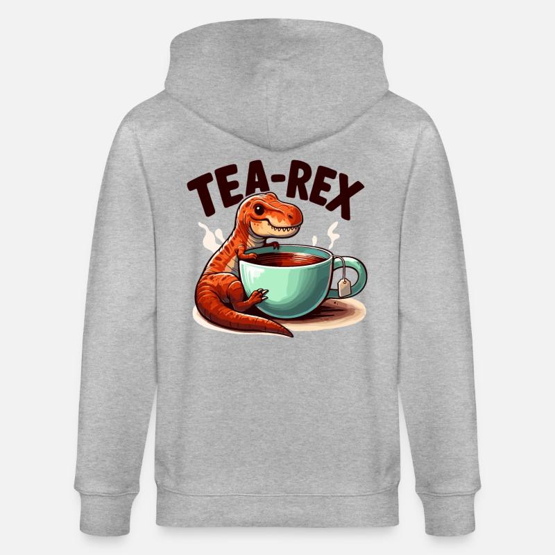 Tee Rex Tee-Rex Teetrinker Geschenk - Stanley/Stella Unisex Bio-Kapuzenjacke CULTIVATOR  - Grau meliert