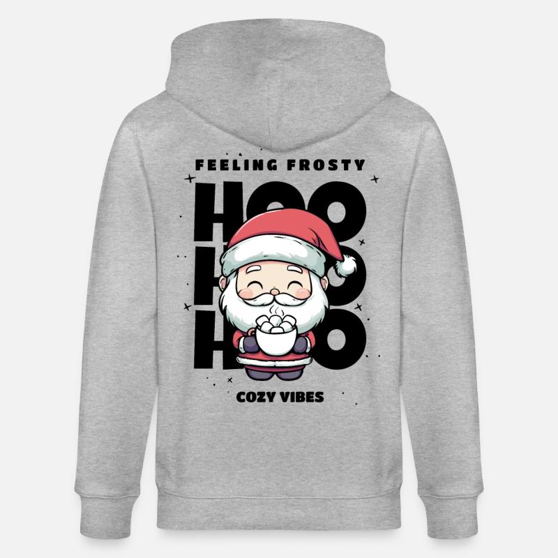 Weihnachten Pullover - Weihnachtsmann, Geschenk - Stanley/Stella Unisex Bio-Kapuzenjacke CULTIVATOR  - Grau meliert