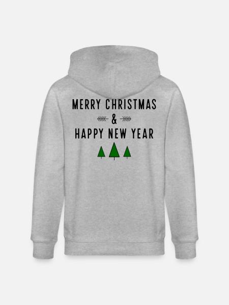 Merry Christmas - Stanley/Stella CULTIVATOR Unisex Organic Hooded Jacket - heather grey