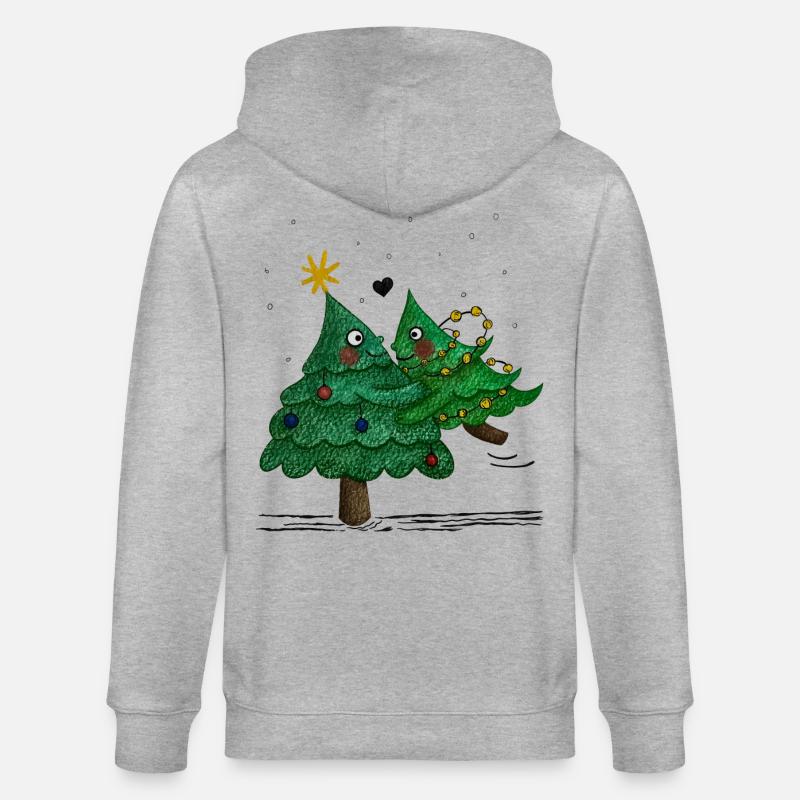 De jolis sapins de Noël - Veste à capuche bio CULTIVATOR Stanley/Stella Unisexe - gris chiné