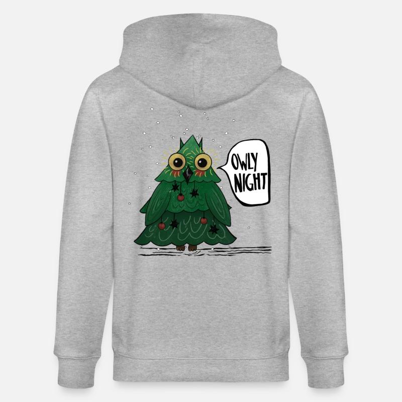 Owly Christmas Night Weihnachtsbaum Eule - Stanley/Stella Unisex Bio-Kapuzenjacke CULTIVATOR  - Grau meliert