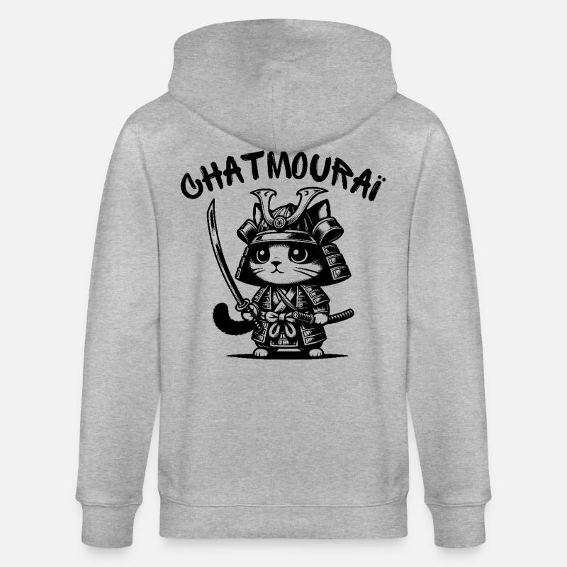 chat, chat mignon, chat doux - Veste à capuche bio CULTIVATOR Stanley/Stella Unisexe - gris chiné