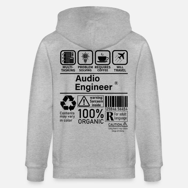 Audio Engineer multi tasking problem solving - Stanley/Stella CULTIVATOR  Unisex Organic Hooded Jacket - heather grey