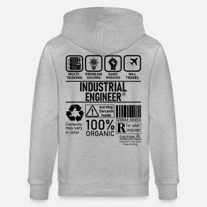 Industrial Engineer multi tasking problem solving - Stanley/Stella Unisex Bio-Kapuzenjacke CULTIVATOR  - Grau meliert
