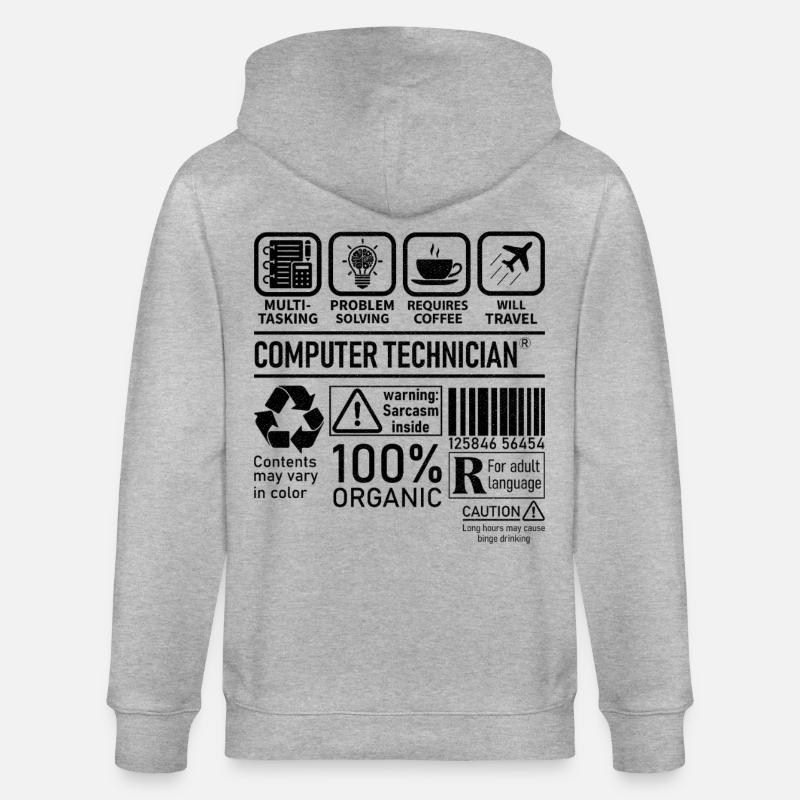 Computer Technician multi tasking problem solving - Stanley/Stella CULTIVATOR  Unisex Organic Hooded Jacket - heather grey