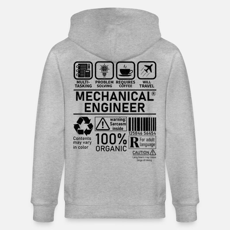 Mechanical Engineer multi tasking problem solving - Stanley/Stella CULTIVATOR  Unisex Organic Hooded Jacket - heather grey