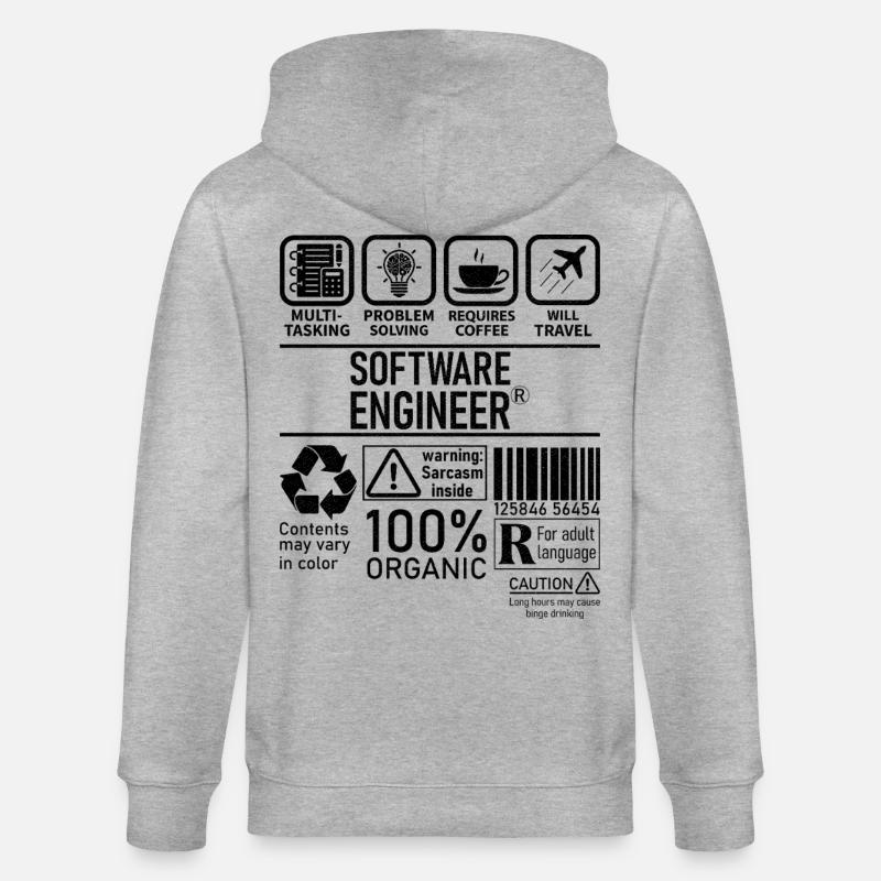 Software Engineer multi tasking problem solving - Stanley/Stella Unisex Bio-Kapuzenjacke CULTIVATOR  - Grau meliert