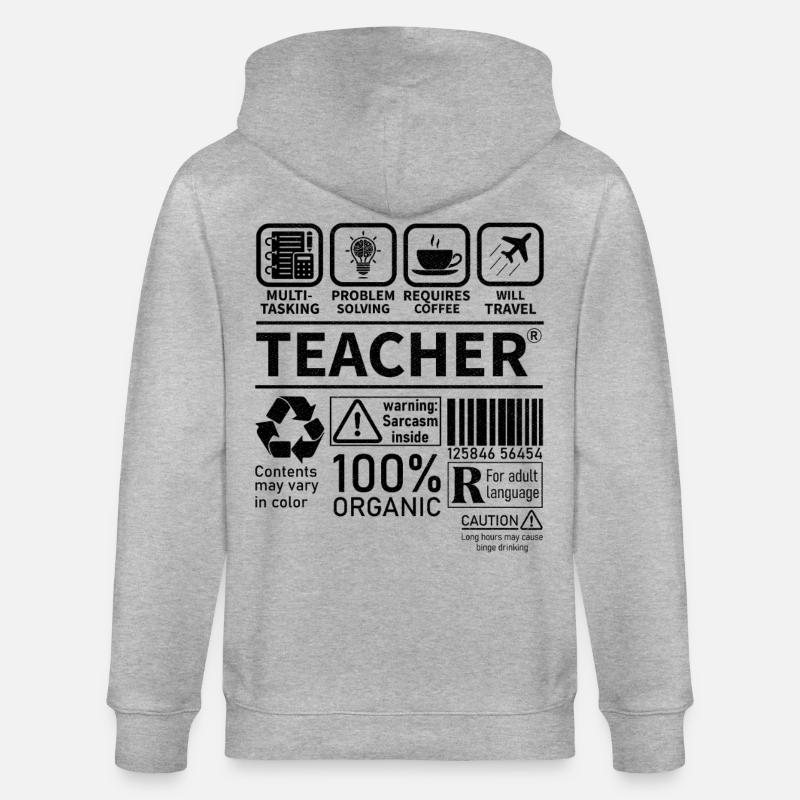 Teacher multi tasking problem solving requires - Stanley/Stella Unisex Bio-Kapuzenjacke CULTIVATOR  - Grau meliert
