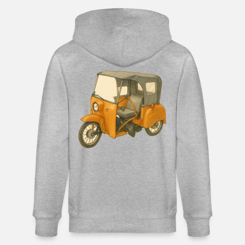 Krause Duo als Comic - Stanley/Stella Unisex Bio-Kapuzenjacke CULTIVATOR - Grau meliert