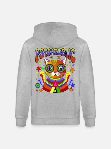 PSYCATDELIC - Stanley/Stella CULTIVATOR Unisex Organic Hooded Jacket - heather grey