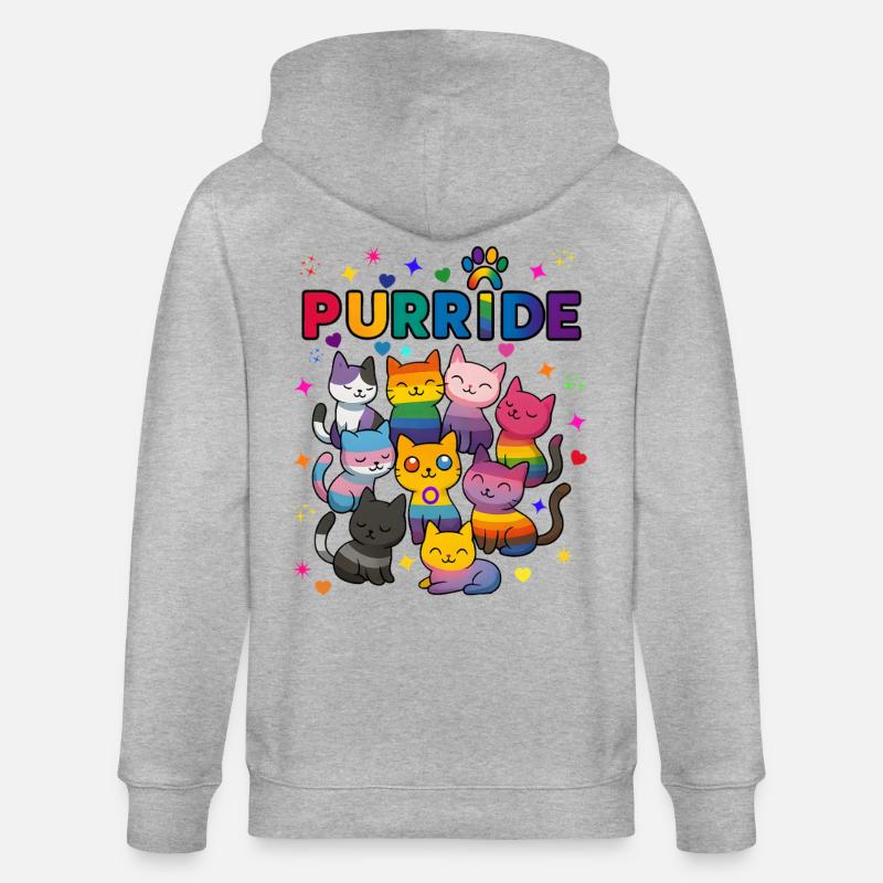 Purride LGBT Katzen - Stanley/Stella Unisex Bio-Kapuzenjacke CULTIVATOR  - Grau meliert