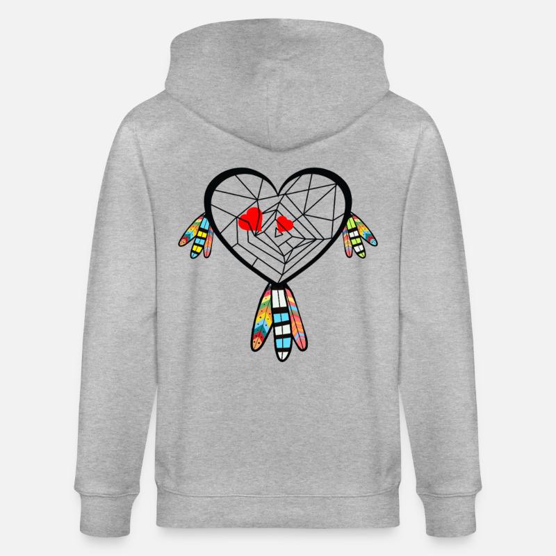 Coeurs Coeurs Saint-Valentin - Veste à capuche bio CULTIVATOR Stanley/Stella Unisexe - gris chiné