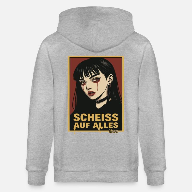 Fille gothique emo avec déclaration - Veste à capuche bio CULTIVATOR Stanley/Stella Unisexe - gris chiné