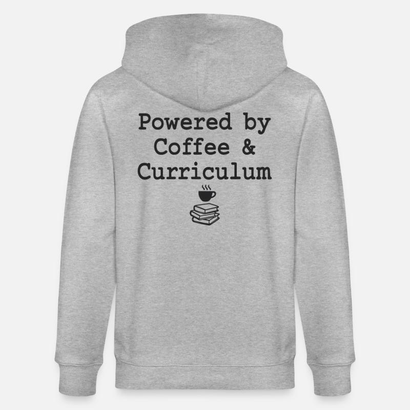 Powered by Coffee & Curriculum Coffee Statement - Stanley/Stella Unisex Bio-Kapuzenjacke CULTIVATOR  - Grau meliert