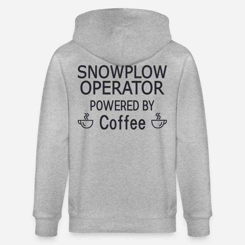 Snowplow Operator Powered Coffee Schneepflugfahrer - Stanley/Stella Unisex Bio-Kapuzenjacke CULTIVATOR  - Grau meliert