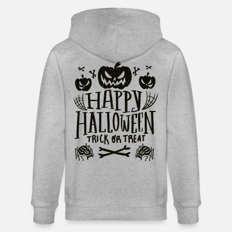 Fröhliches Halloween-Süßes oder Saures - Stanley/Stella Unisex Bio-Kapuzenjacke CULTIVATOR  - Grau meliert