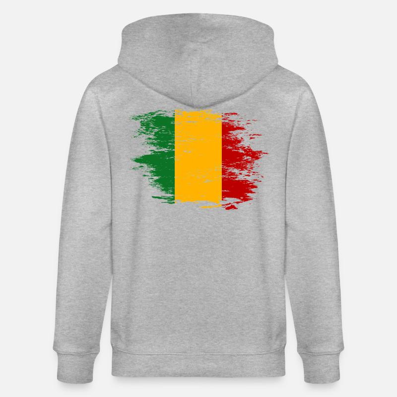 Drapeau du Mali utilisé - Veste à capuche bio CULTIVATOR Stanley/Stella Unisexe - gris chiné